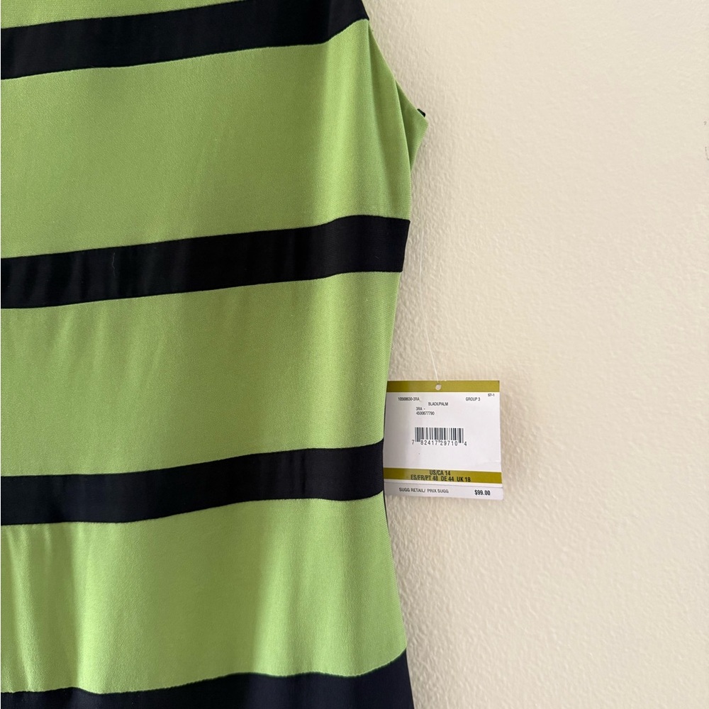 Kasper Green and Black Colorblock Midi Tank Dress NEW - Picture 4 of 7